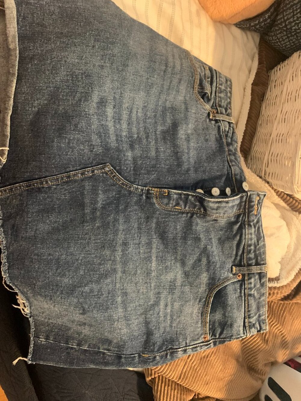 Old Navy Denim Mini Skirt Size 18 High-Rise Secret-Smooth Pockets Blue Jean